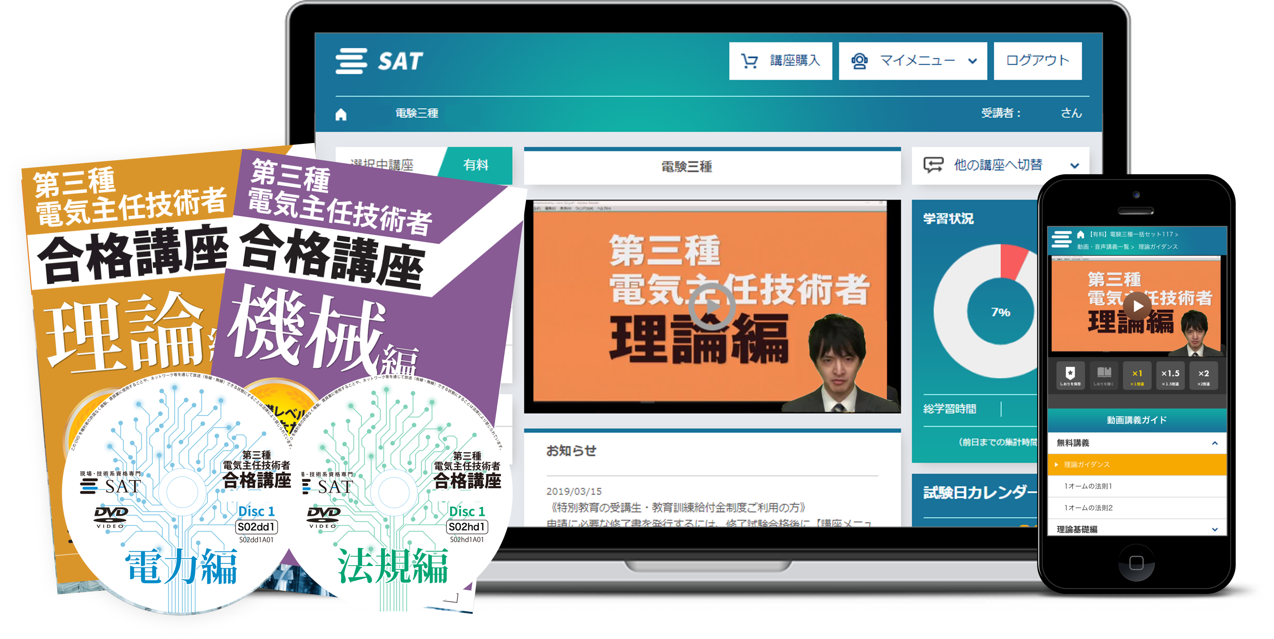 第三種電気主任技術者講座の受講料の確認・ご購入ー短期間合格はSATに