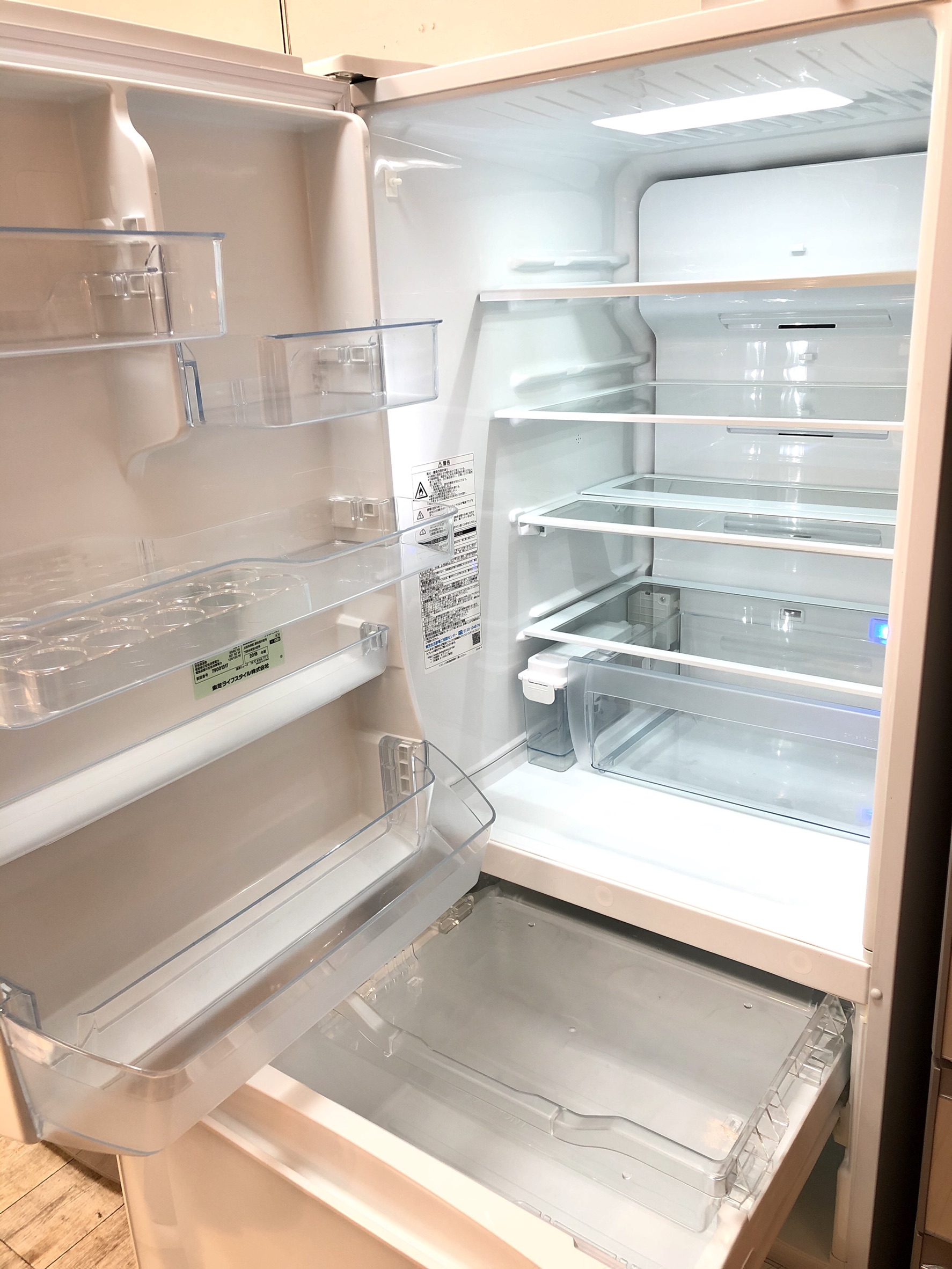 TOSHIBA 2018年製 410L 5ドア冷凍冷蔵庫 ガラストップ GR-417GXVSL