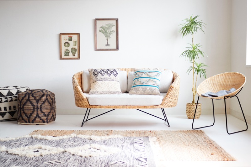 柔らかなシルエットが可愛らしいラタンソファ(並び順：発売日＋商品名)