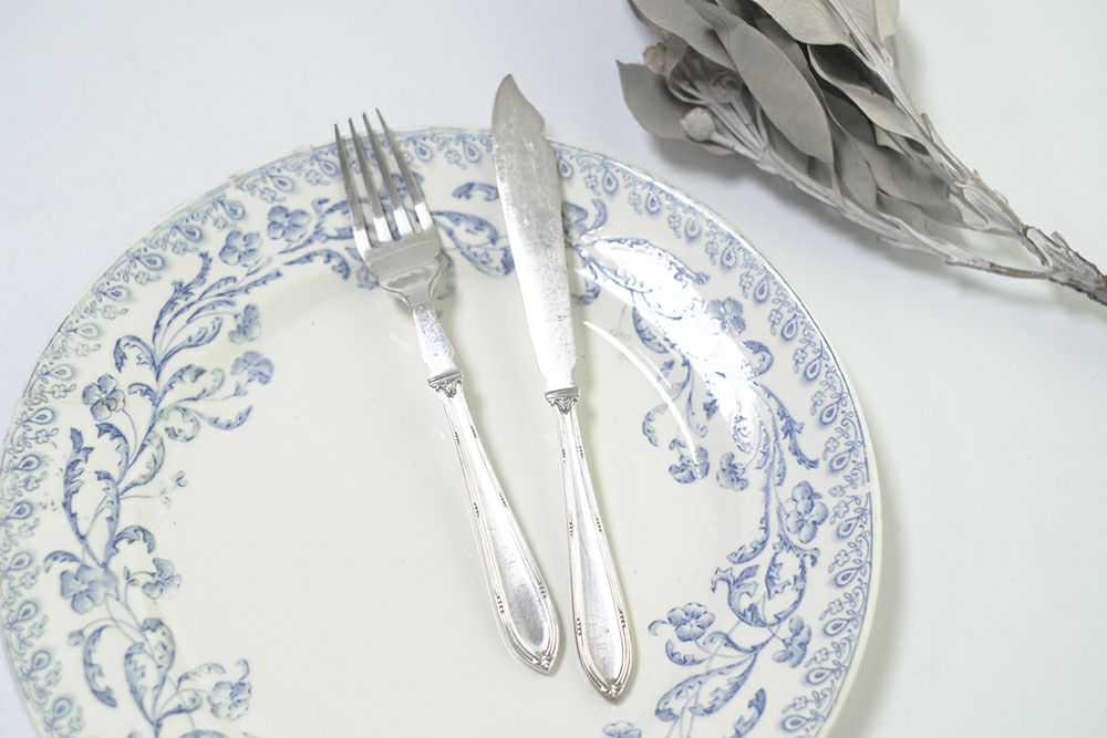 イギリスアンティークデザートカトラリーセット シルバープレート の