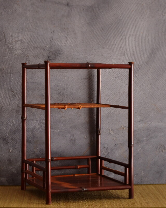 綾瀬棚 煎茶道 煎茶 茶器 棚 黒竹 古竹