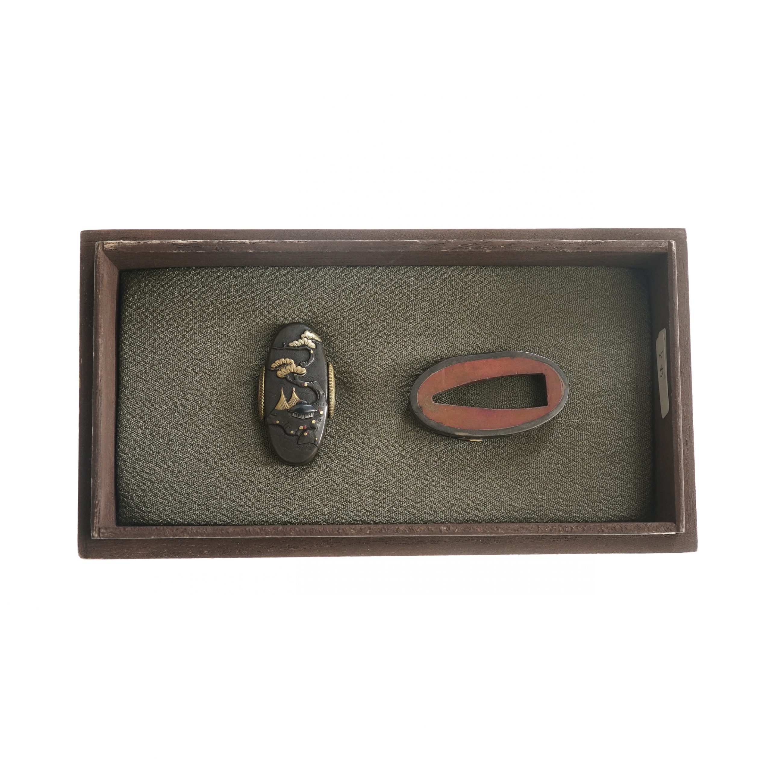 Edo period antique Fuchi Kashira Set for Samurai Sword (F-14), (F
