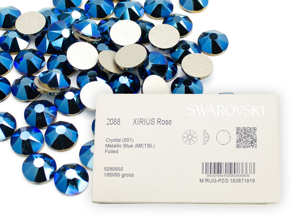 スワロフスキー クリスタルメタリックブルー-#2058 4-ラインストーン
