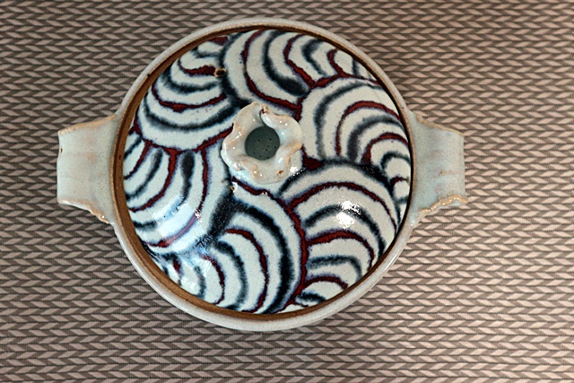 稲葉直人 土鍋 青白釉波紋 一人鍋 山帰来～日々のくらし