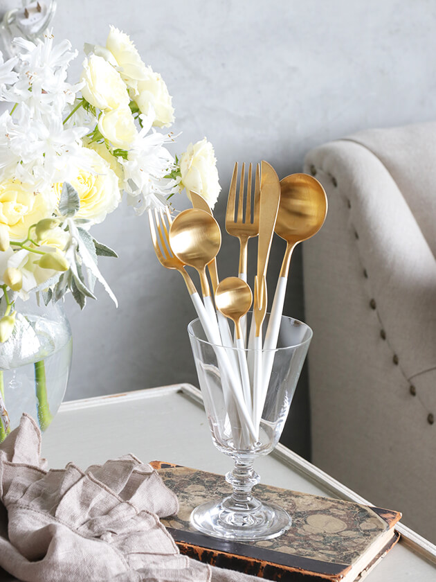 Cutipol カトラリーGOA WHITE x GOLD クチポール ～ サラグレース