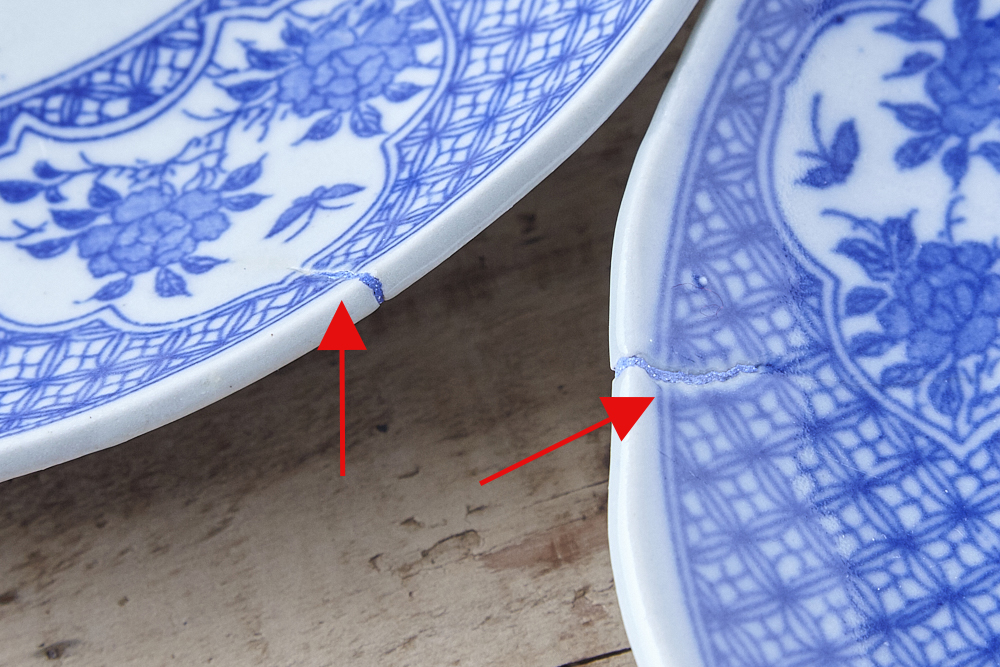 サラツギ｜アンティーク染付平皿 2枚組