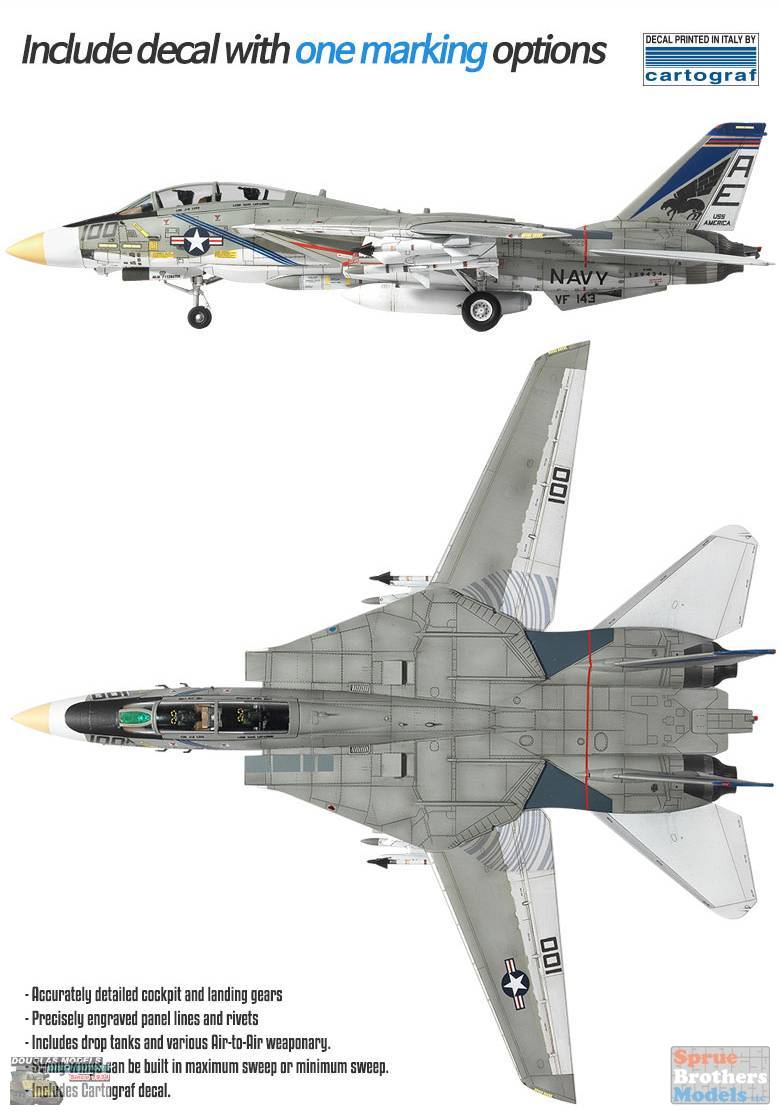 ACA12563 1:72 Academy F-14A Tomcat VF-143 Pukin Dogs - Sprue