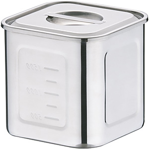 三宝産業 YUKIWA UK 18-8 ステンレス 深型 角キッチンポット 12cm