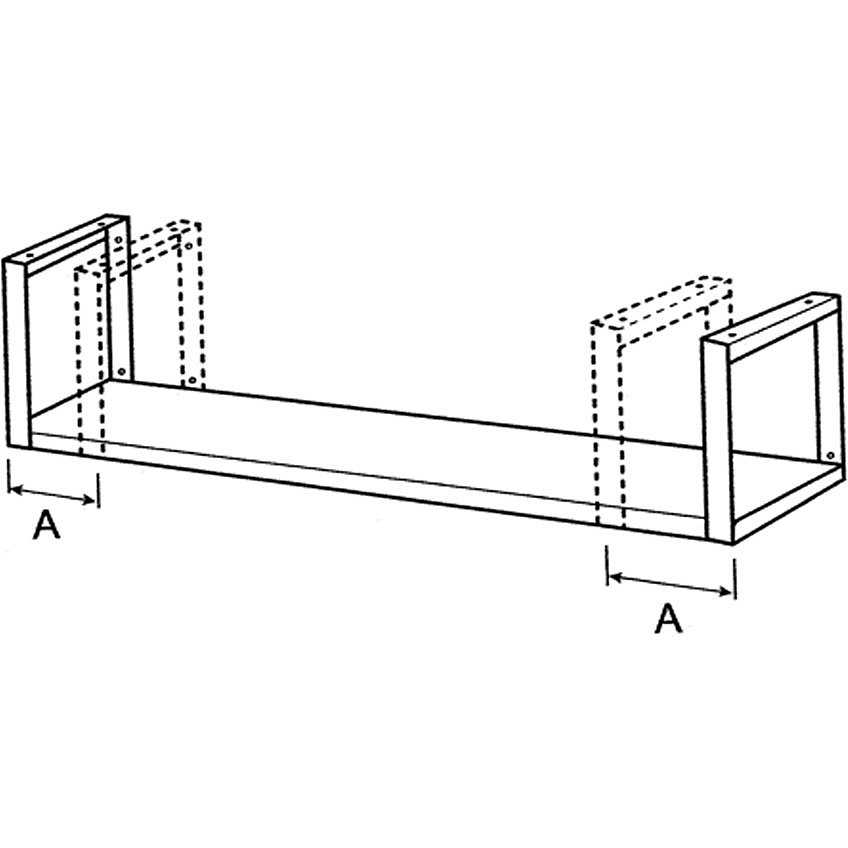 シンコー 18-0 ステンレス 吊下棚 JP型 高さ286mm JP-15025 W1,500mm
