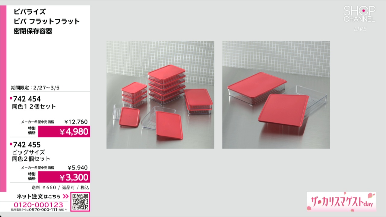 ビバライズ ビバ フラットフラット 密閉保存容器 同色12個セット