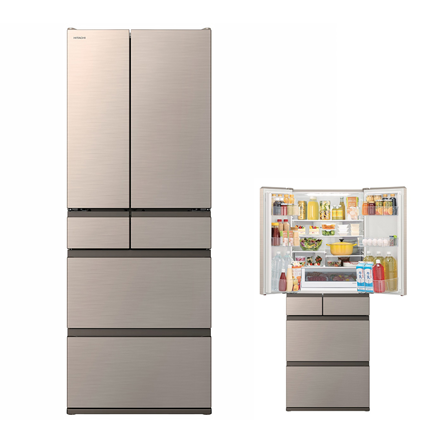 日立 フレンチ6ドア 冷凍冷蔵庫 R−HWC62T ＜617リットル