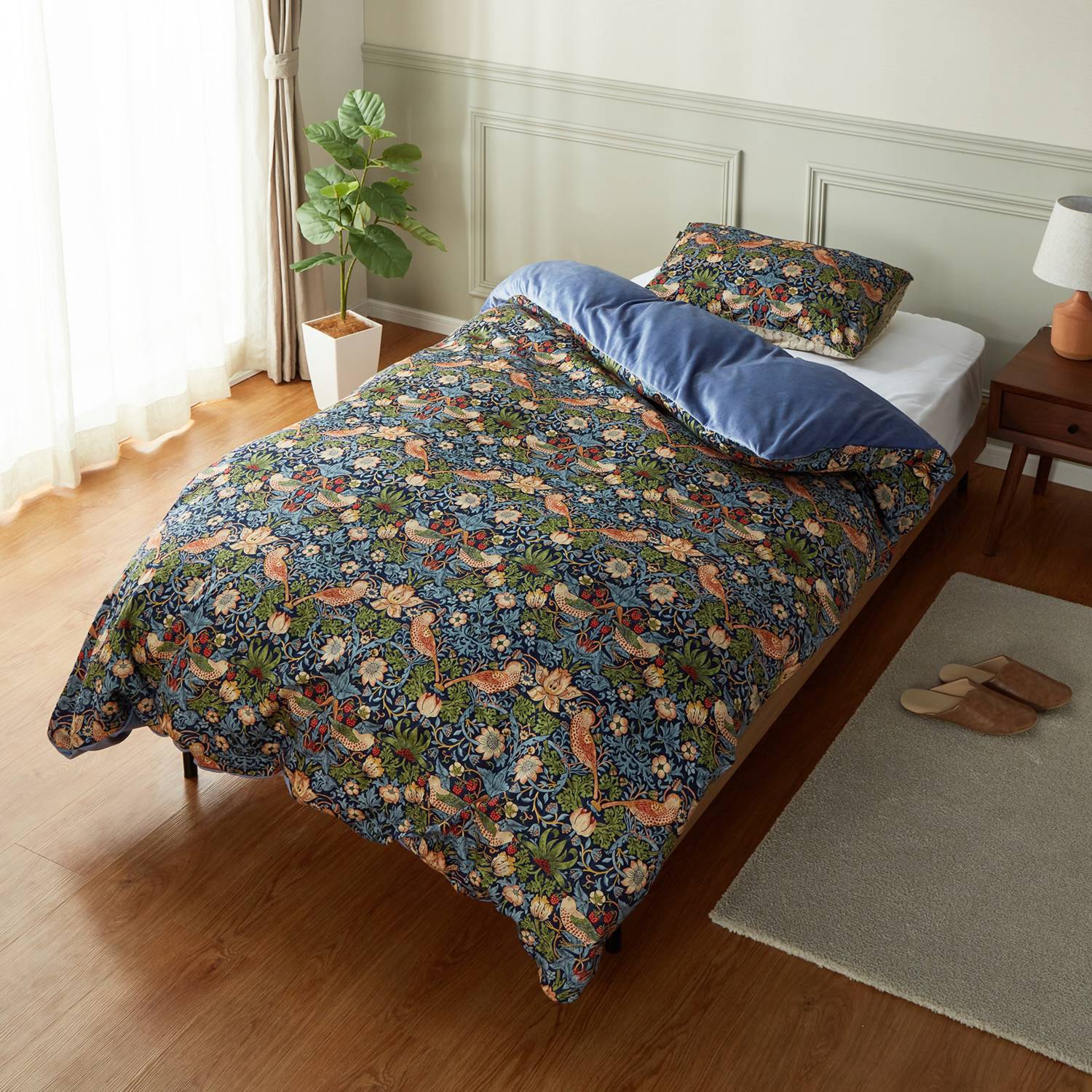 シングル＞モリスギャラリー いちご泥棒 あったか掛けふとんカバー