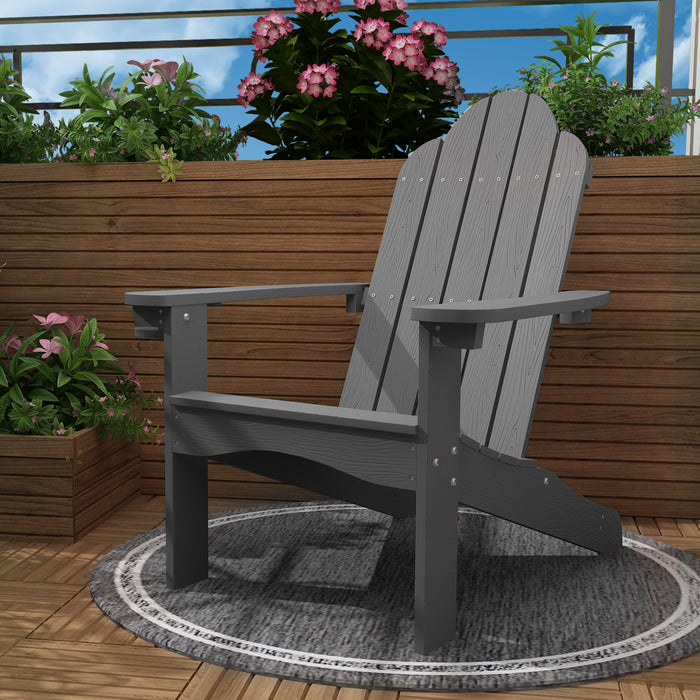 HDPS Adirondack Chair with Cup Holder, Poly Weather Proof Patio