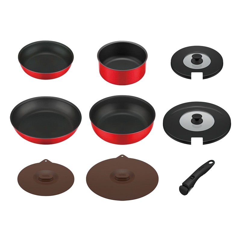 公式通販】取っ手のとれるフライパン9点セット(ガス火専用) KSC-9A