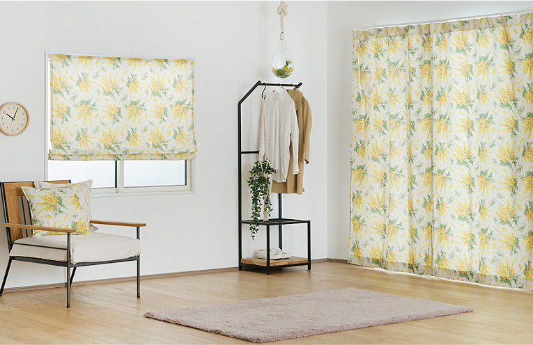 インポートカーテン Vilber【YH8005】ミモザ（サイズオーダーカーテン