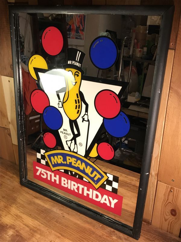 Planters Mr Peanut 75th Birthday Pub Mirror ミスターピーナッツ