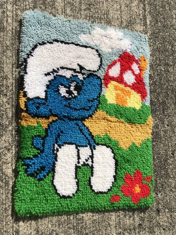 Smurf Rug スマーフ ビンテージ ラグマット 70~80年代｜Animation