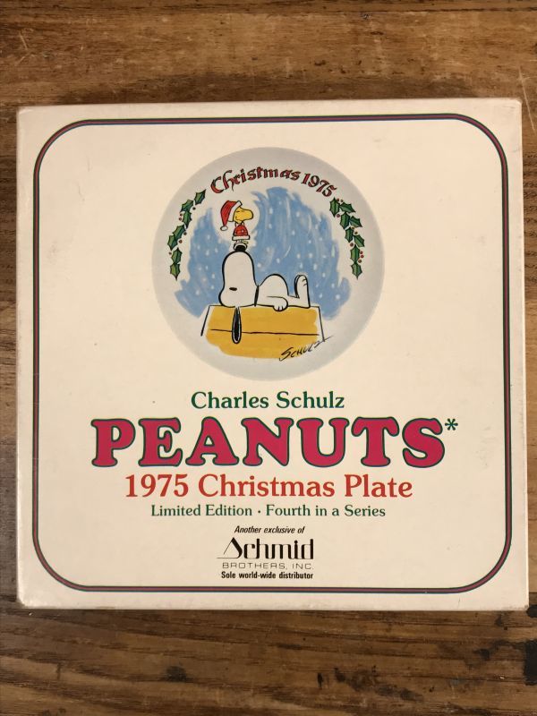 Schmid Peanuts Snoopy 1975 Christmas Plate スヌーピー ビンテージ