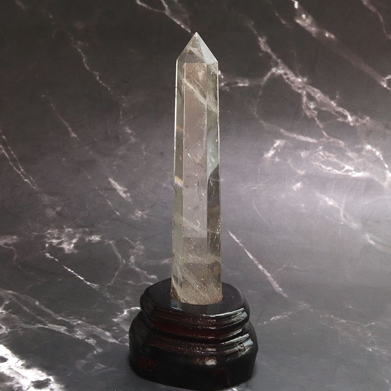 置物 水晶 六角柱 ブラジル産 台付き 浄化 クォーツ パワーストーン