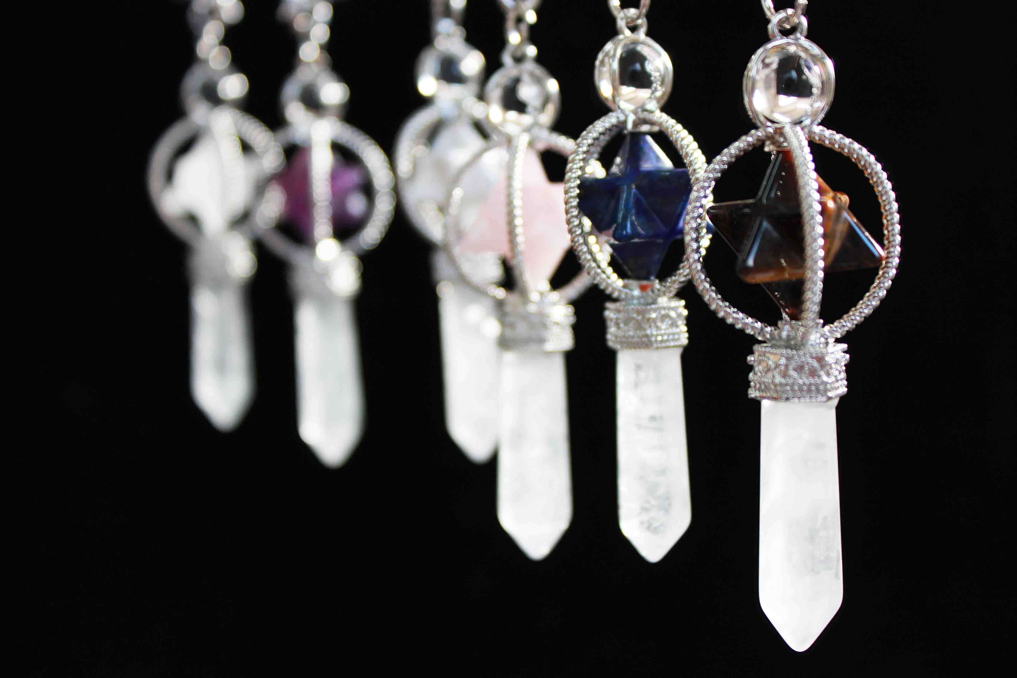 ペンデュラム アメジスト 水晶 マカバスター入り 振り子 ダウジング