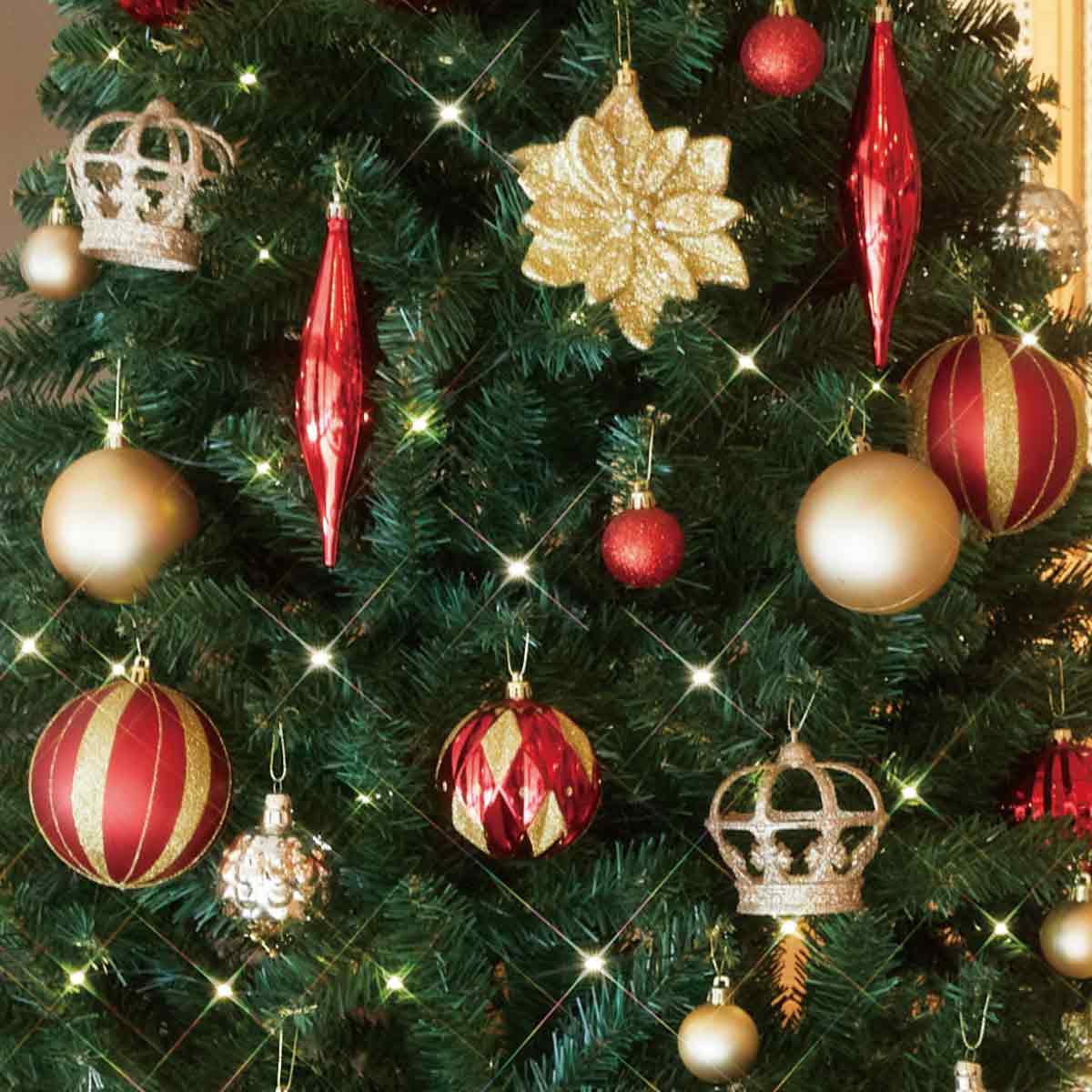 ラグジュアリークリスマスツリーセット レッドゴールド［ストエキ