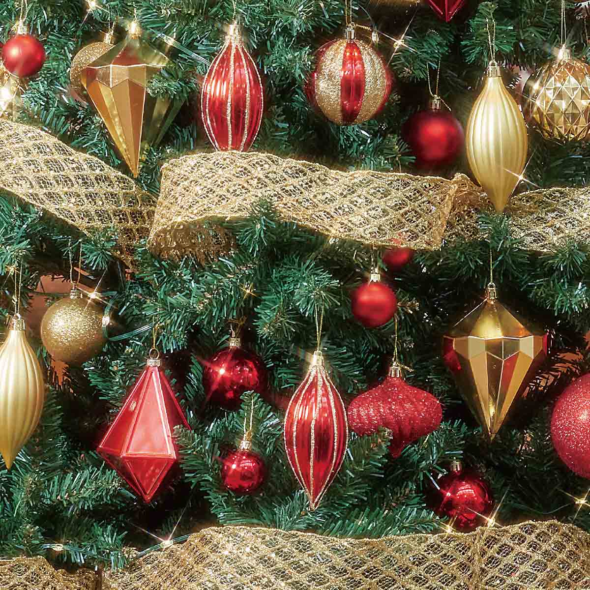 コンチネンタルクリスマスツリーセット ゴールド・レッド［ストエキ