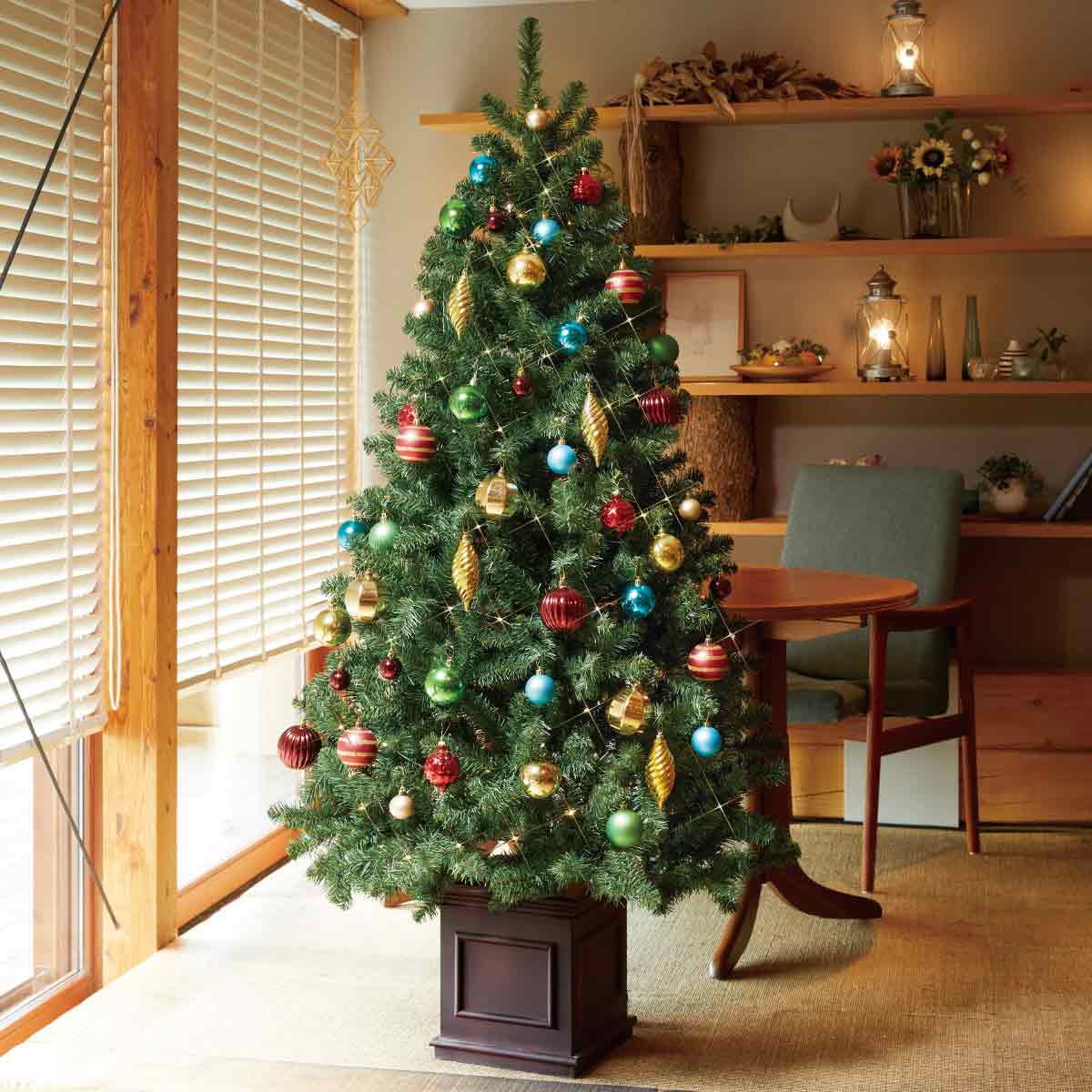 ウッドポットクリスマスツリーセット カラフル［ストエキオリジナル