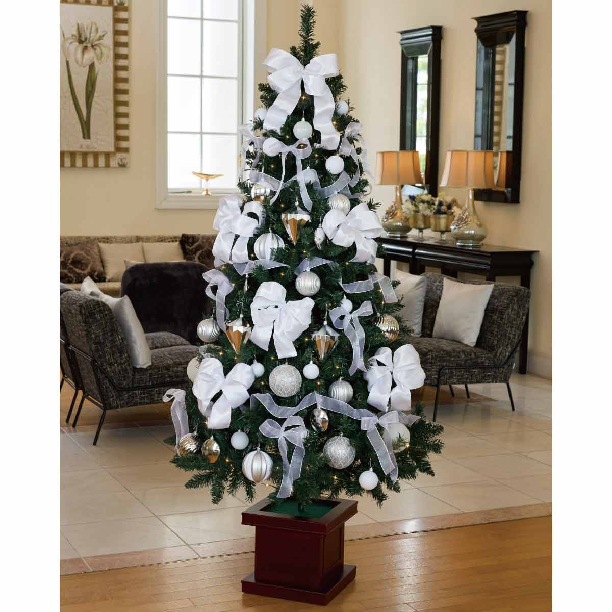 ウッドポットクリスマスツリーセット ホワイト［ストエキオリジナル