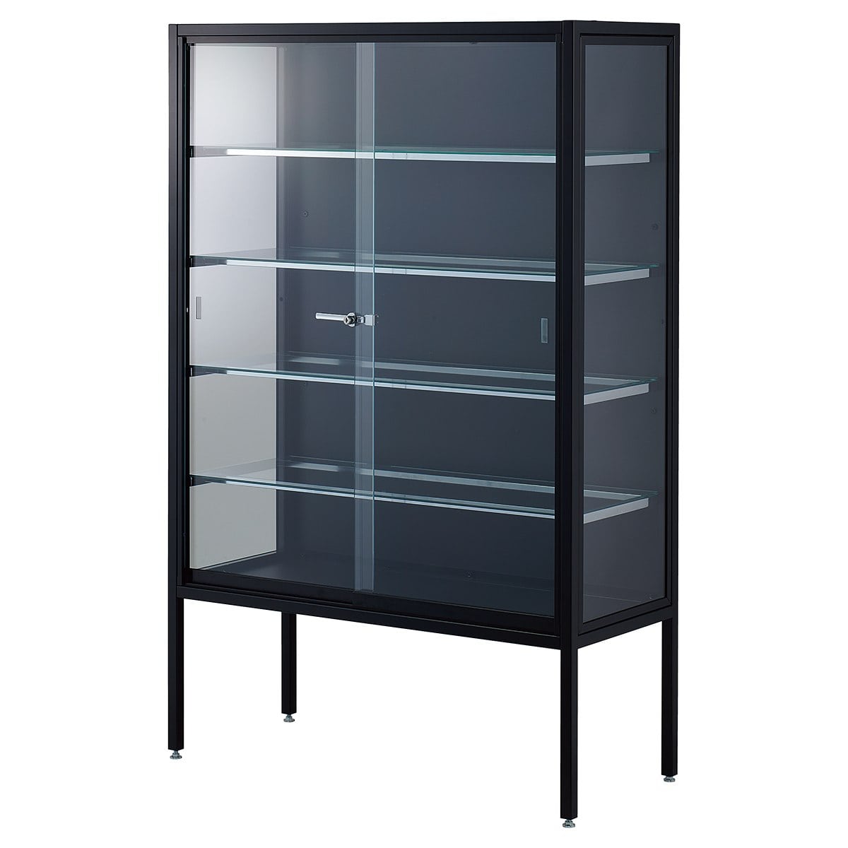 ラテラルショーケースブラック 幅90×高さ150cm パネル：ブラック