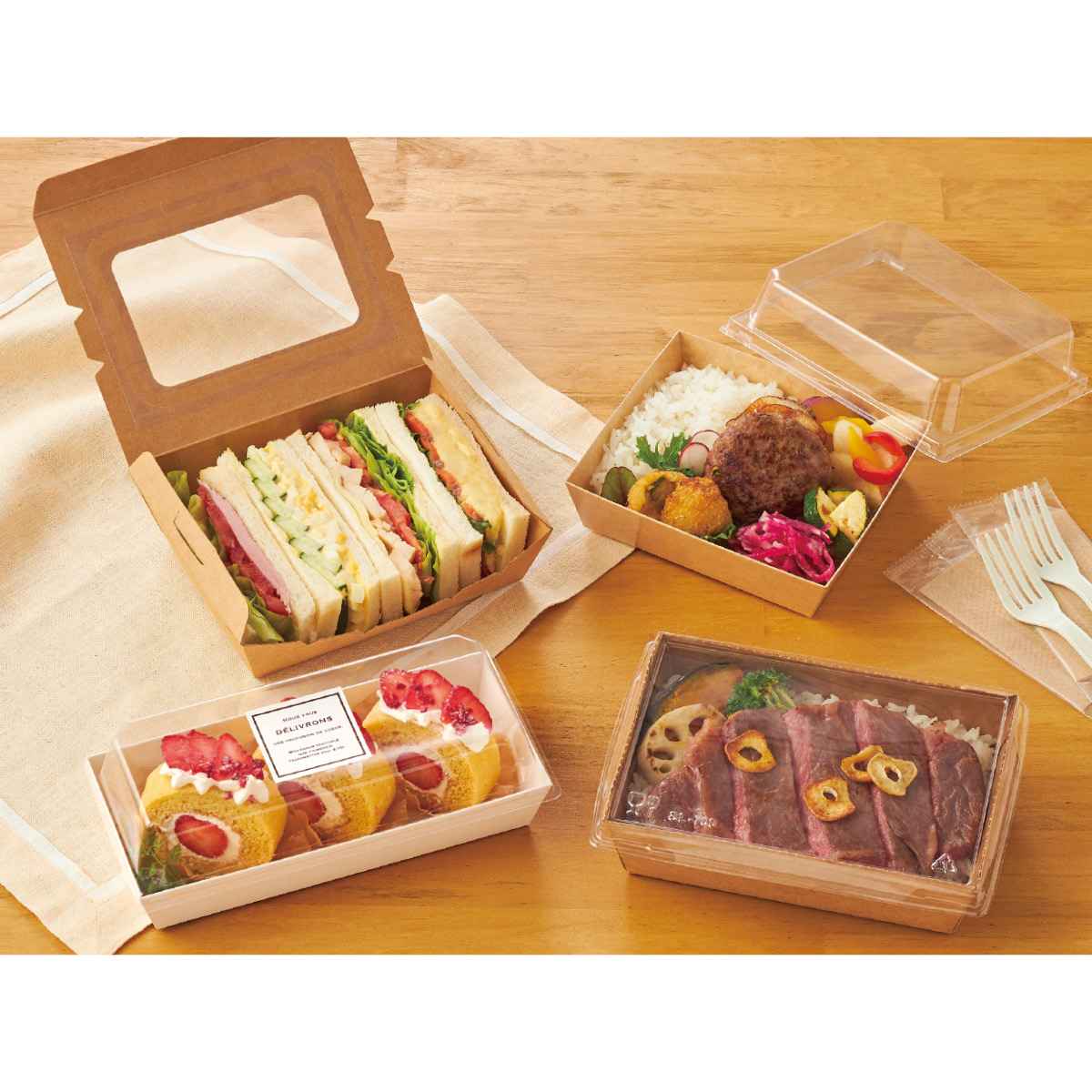 50個】窓付きランチボックス 窓付きランチボックス