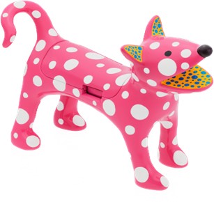 草間彌生のコラボレーション商品～ピンクと水玉の犬型携帯電話