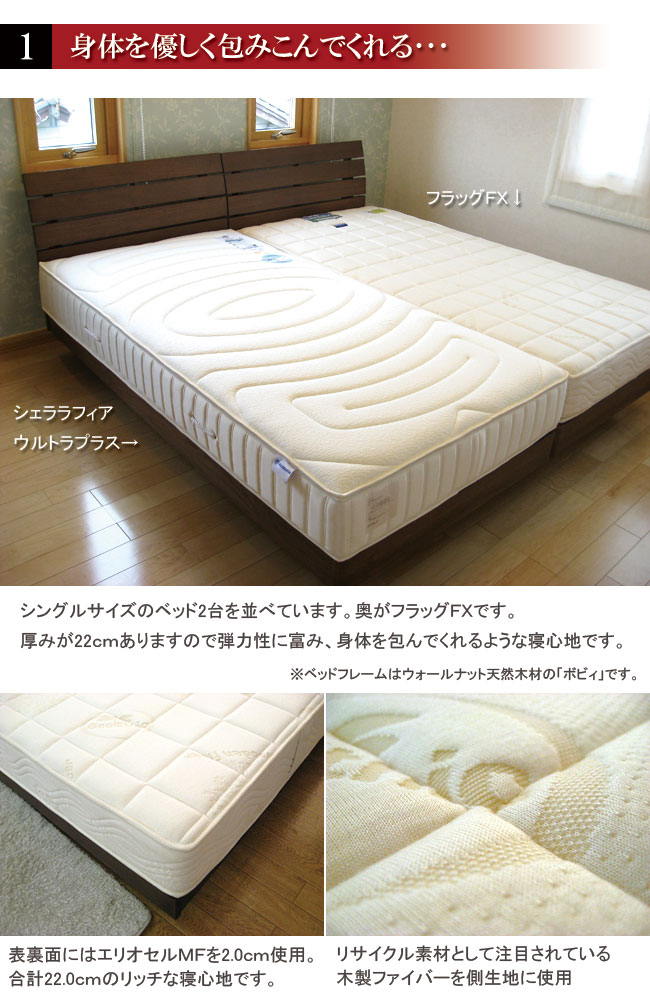 フラッグFX マニフレックス セミダブルサイズ【送料無料】｜愛知、西尾