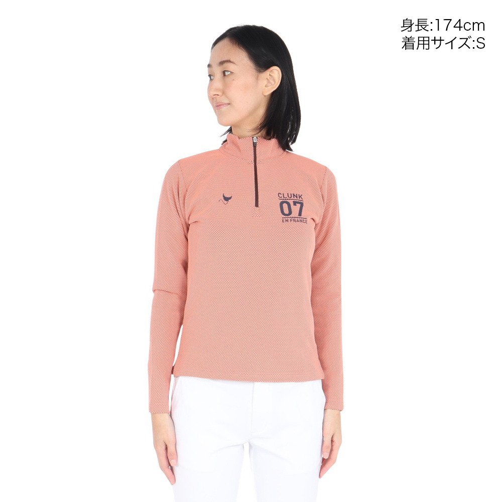 クランク（CLUNK）（レディース）ゴルフウェア ハーフジップ長袖シャツ