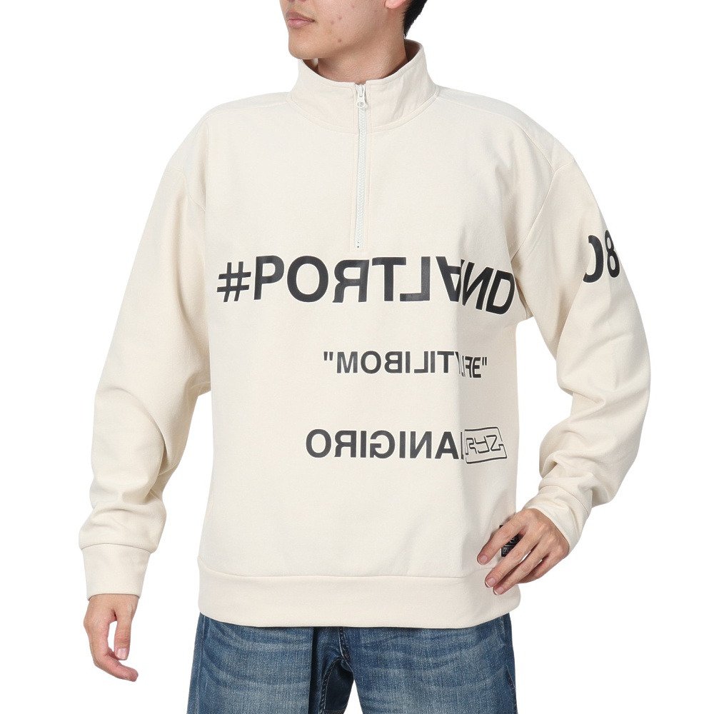 ライズ（RYZ）（メンズ）SCRIPT ハーフジップ スウェットシャツ