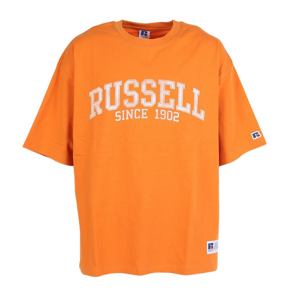 ラッセル（RUSSELL）（メンズ）アーチロゴ 半袖Tシャツ RBM25S0005 ORG
