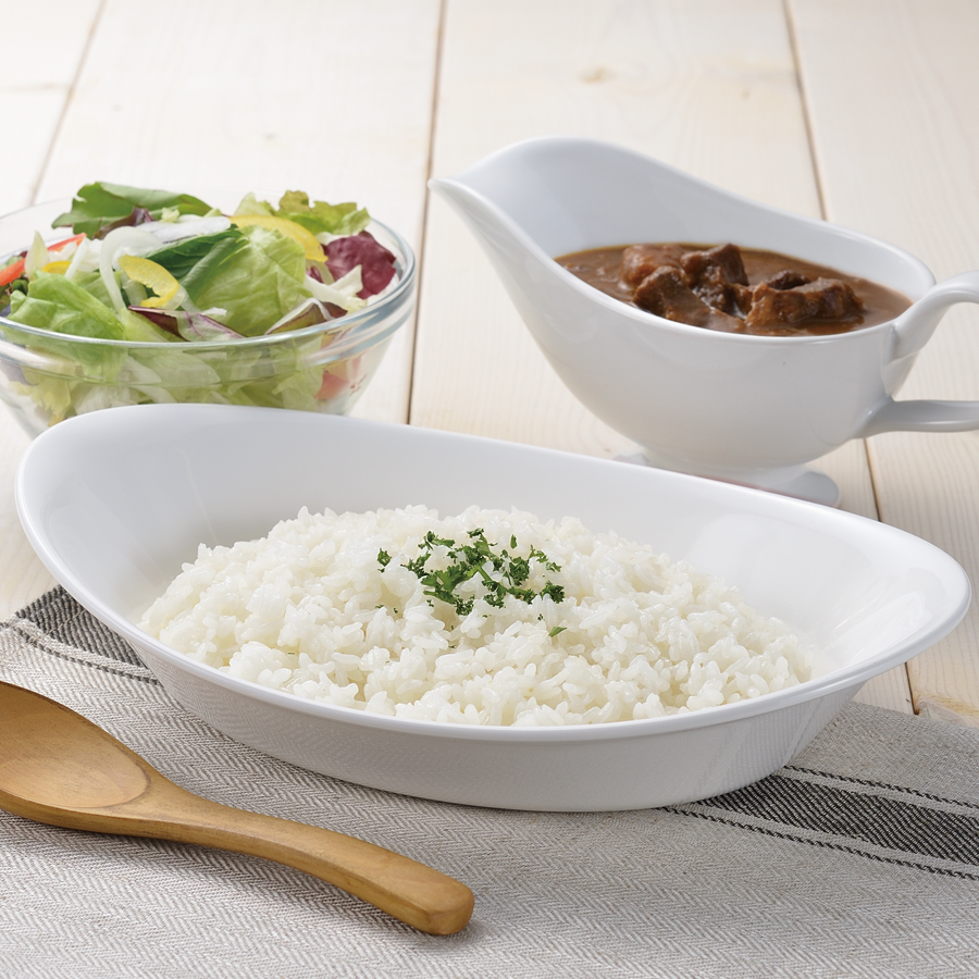 陶磁器製カレー皿(ホワイト) L-1994
