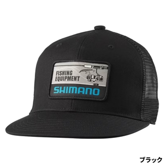 シマノ グラフィック フラットメッシュキャップ M ブラック CA-067Y