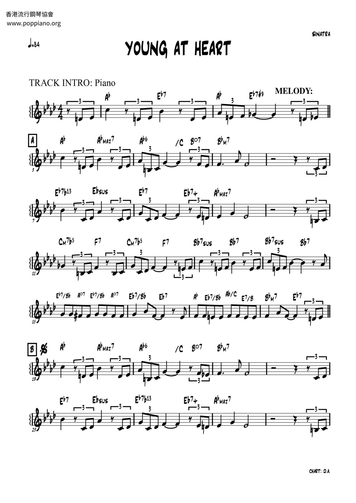 ☆ George Gershwin-Young At Heart Sheet Music pdf, - Free Score