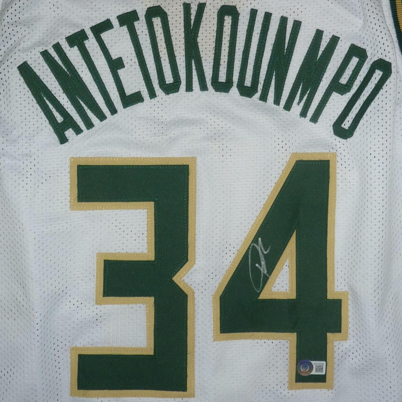 Giannis Antetokounmpo Autographed Milwaukee (White #34) Custom
