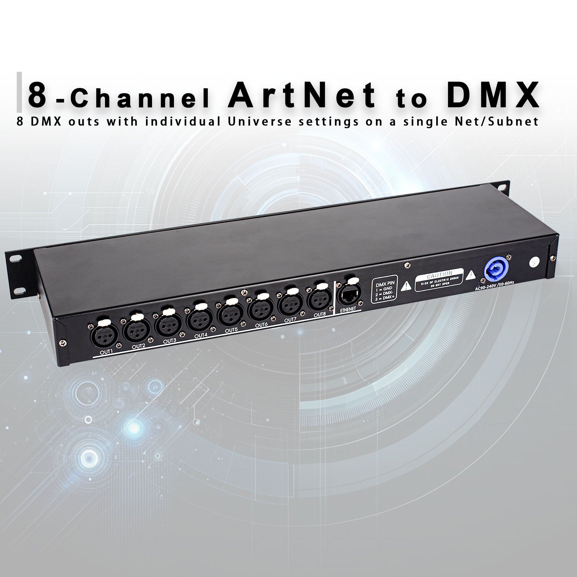 Pknight ArtNet DMX Interface, 8-Channel, 19