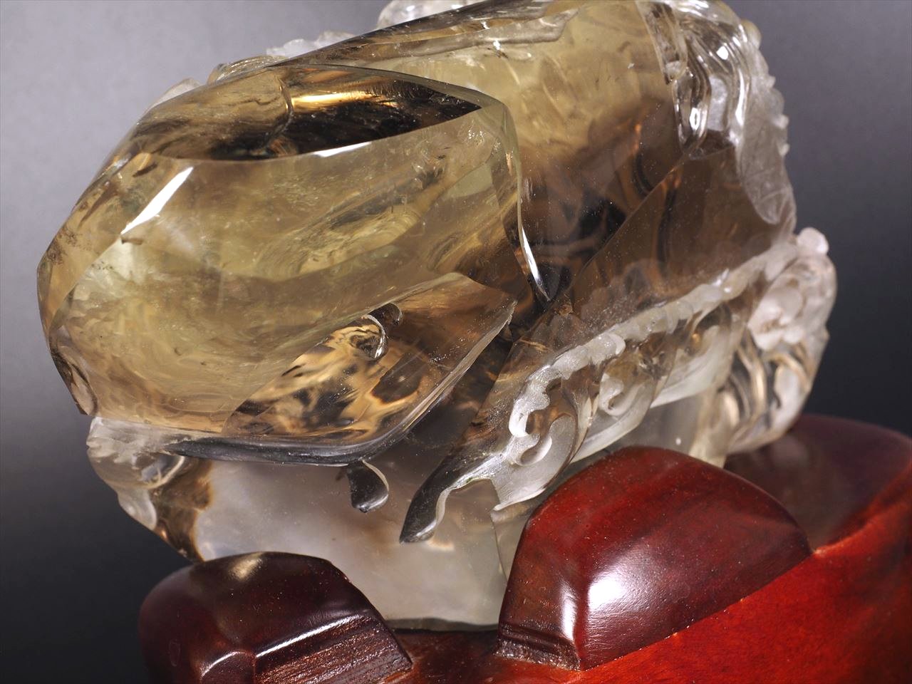 ◇至高の逸品!!◇極上超透明シトリン【黄水晶】◇大吉開運！龍神彫り