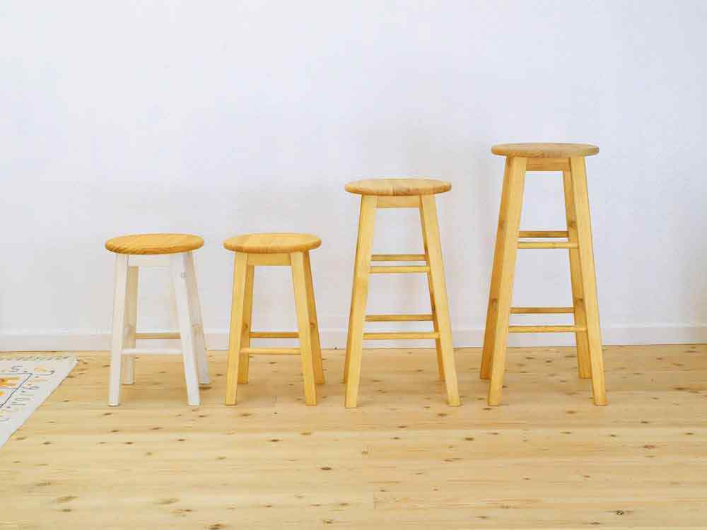 座面高45cmカントリースツール｜パイン材木製スツール｜パインファクトリー