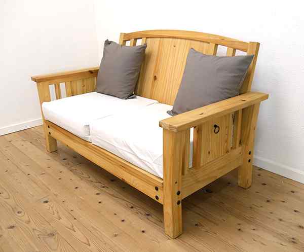 カントリーソファ｜2人掛けパインソファー｜幅140cm｜パインファクトリー