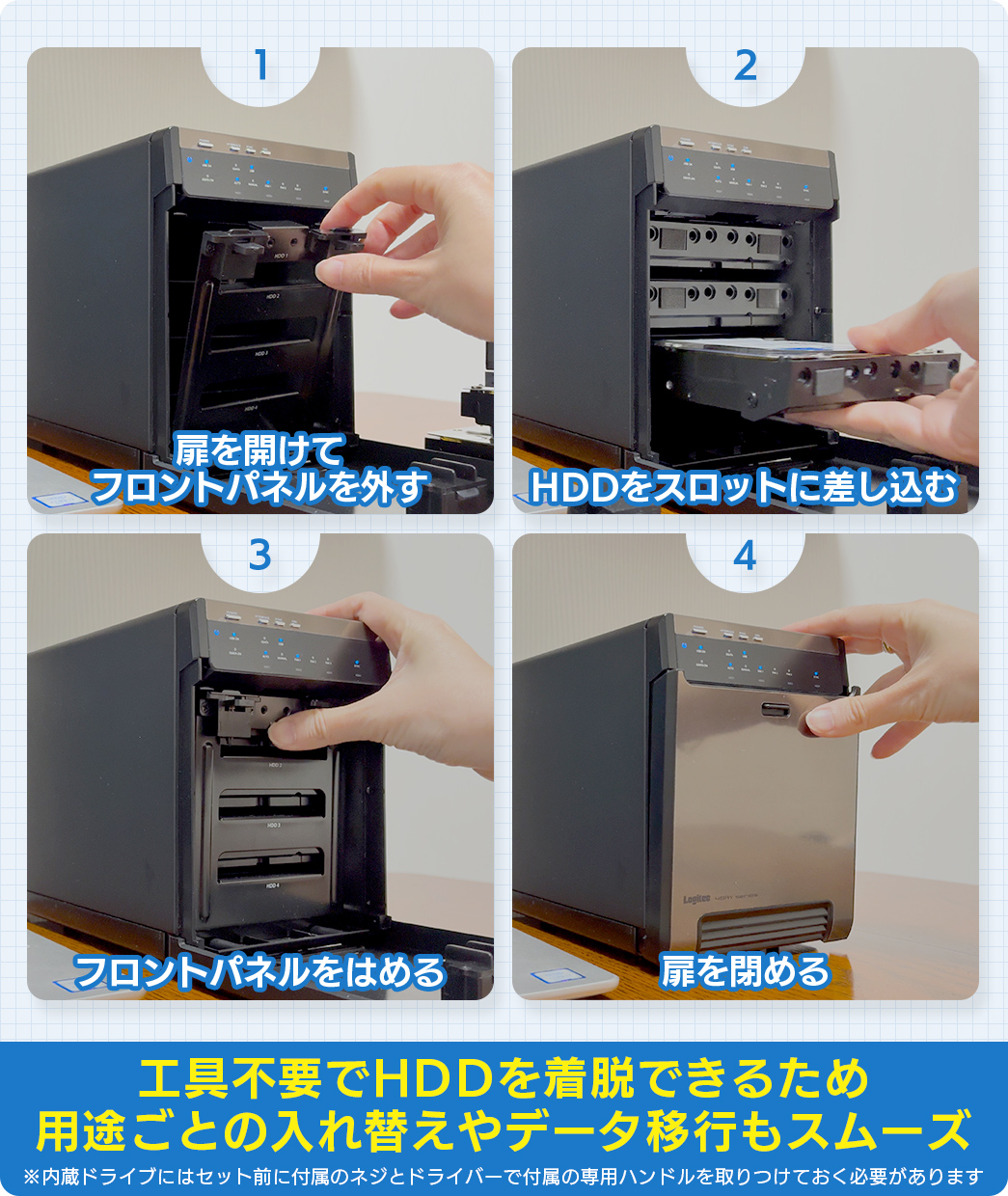 HDDケース 3.5インチ 4BAY 外付け RAID機能なし USB3.1(Gen1) / USB3.0