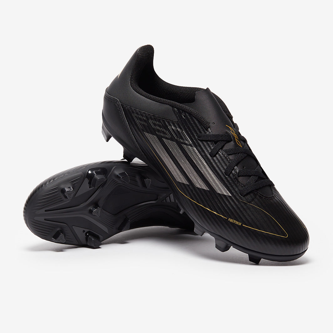 adidas F50 Club Firm Ground - Core Black/Iron Met/Gold Met - Adult