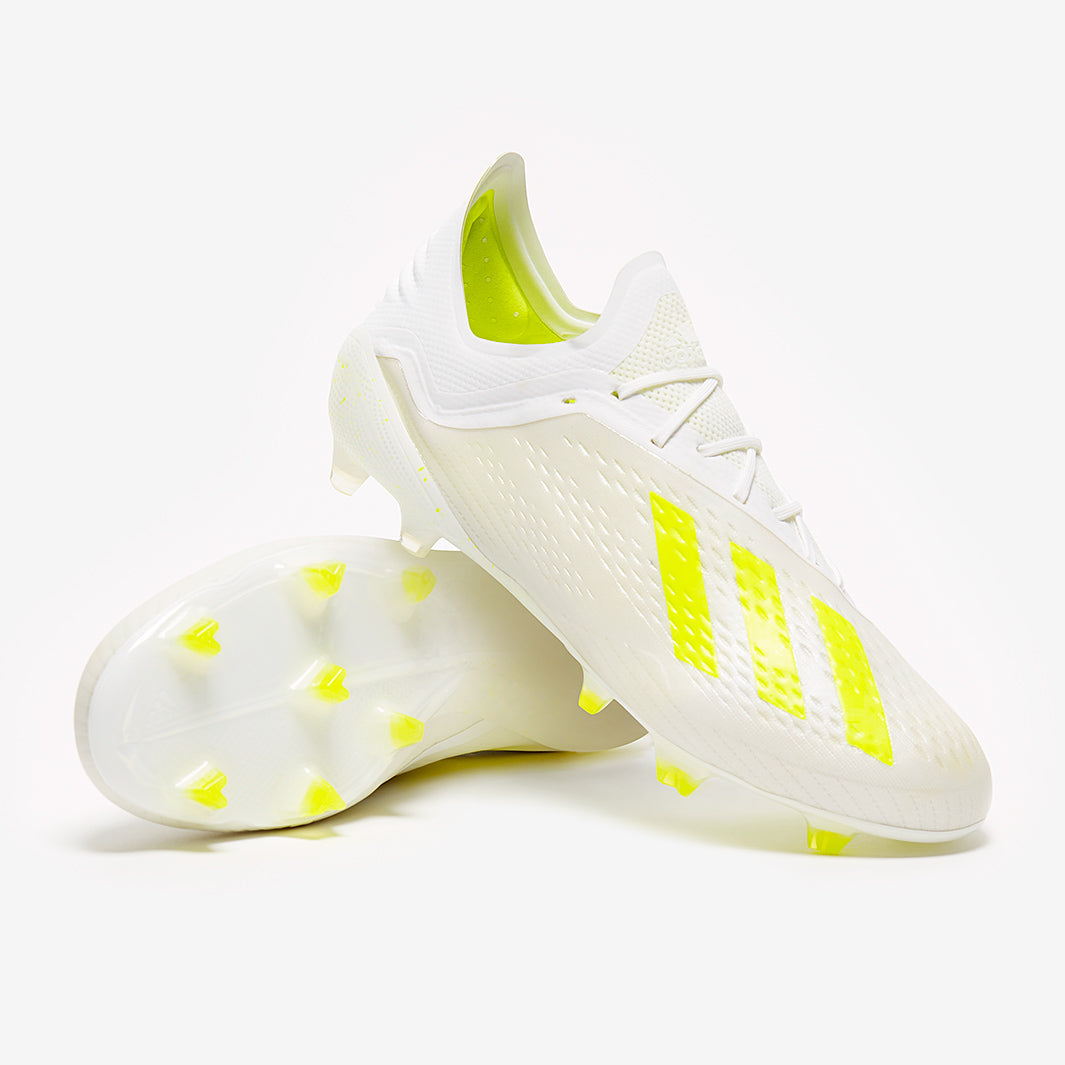adidas X 18.1 FG - White/Solar Yellow - Firm Ground - Mens Soccer
