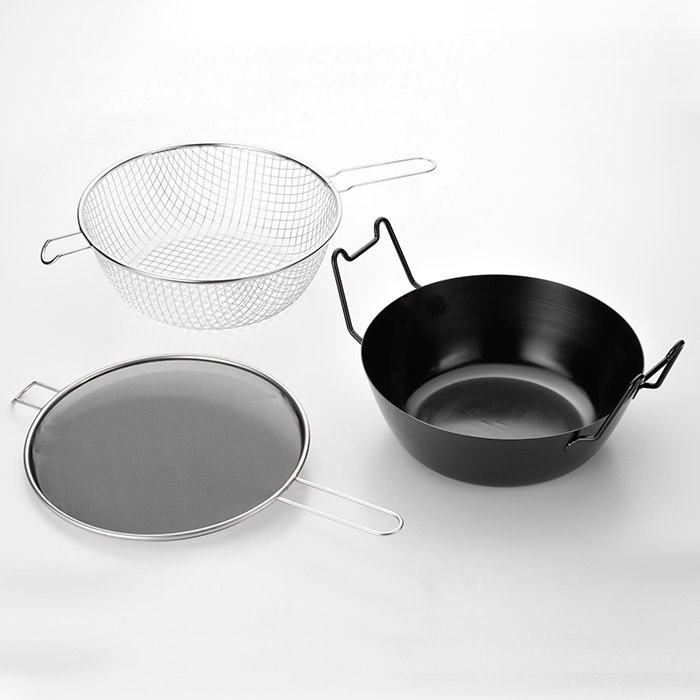 ラバーゼ 鉄揚げ鍋28cmセット / la base | 食器と料理道具の専門店