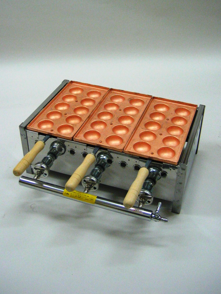 明石焼き器 10穴 1連：鉄板焼き器・たこ焼き器などを扱う厨房機器の