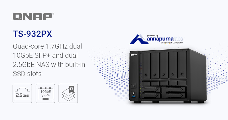 QNAP Launches the Quad-core 9-bay TS-932PX NAS Featuring Two 10GbE
