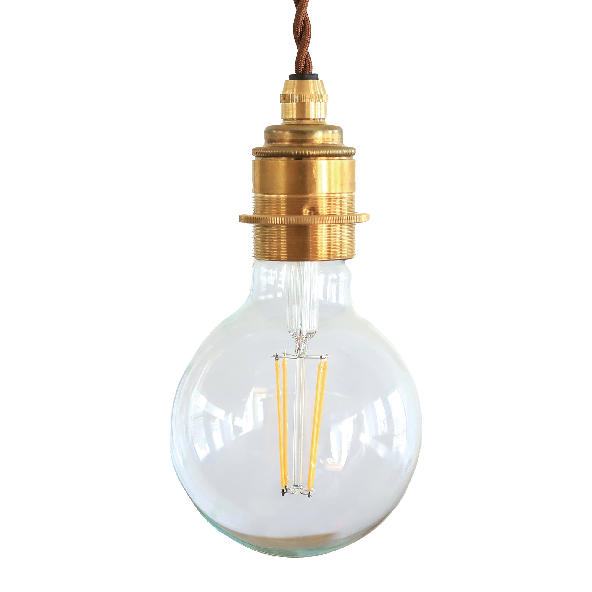 真鍮ソケットコード E26 ねじりコード（ブラウン）旧仕様 | LT-PD011